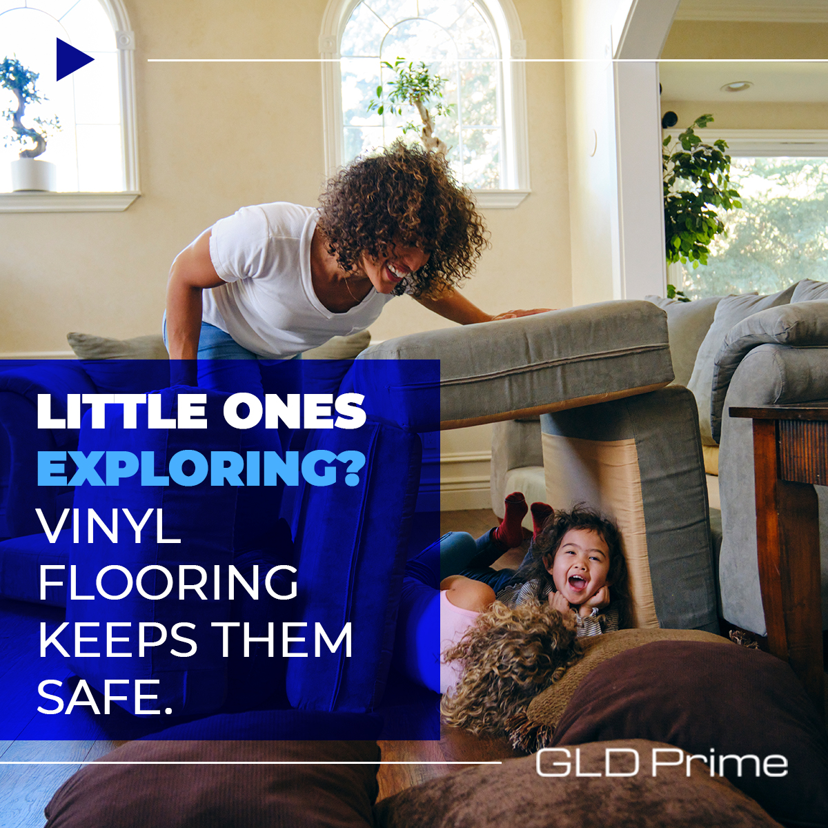 Little ones exploring? Vinyl flooring keeps them safe.